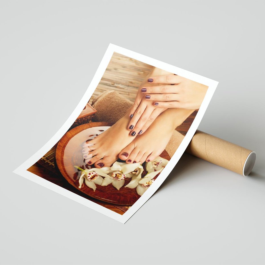 Plakat bez ramy 21x30 - Relaksujące Spa i Perfekcyjny Manicure - spa, paznokcie