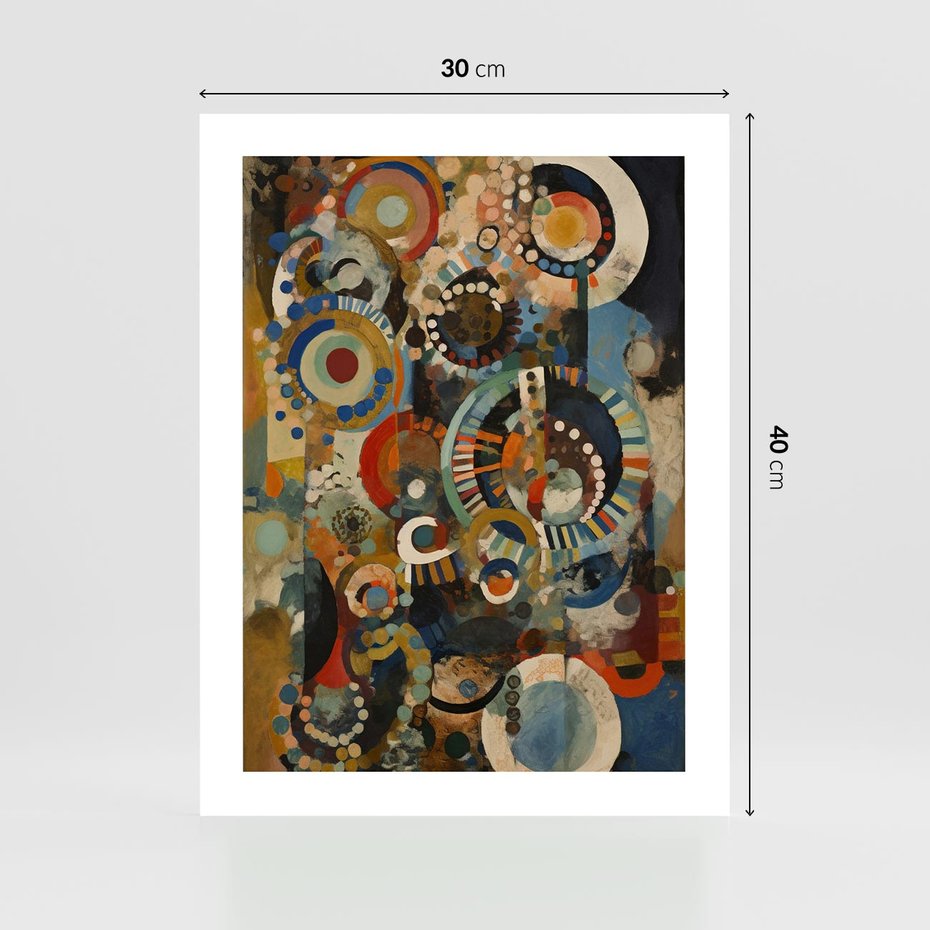 Plakat bez ramy 30x40 - Podróżne Wizje Aberracji - abstrakcyjny obraz, mnogość kolorów