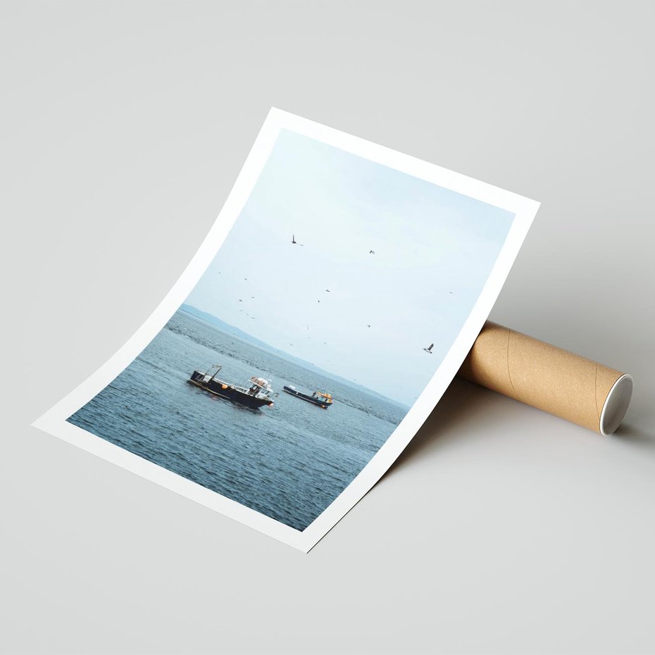 Plakat bez ramy 50x70 - Rybacki Urok - morze, kutry rybackie