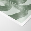 Plakat bez ramy 21x30 - Nurtująca Kompozycja Zieleni - abstrakcyjne delikatne zielone linie, podobne do gałęzi kwiatów