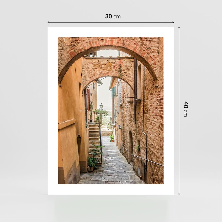 Plakat bez ramy 30x40 - Magiczna podróż w głąb miasta - uliczka, perspektywa