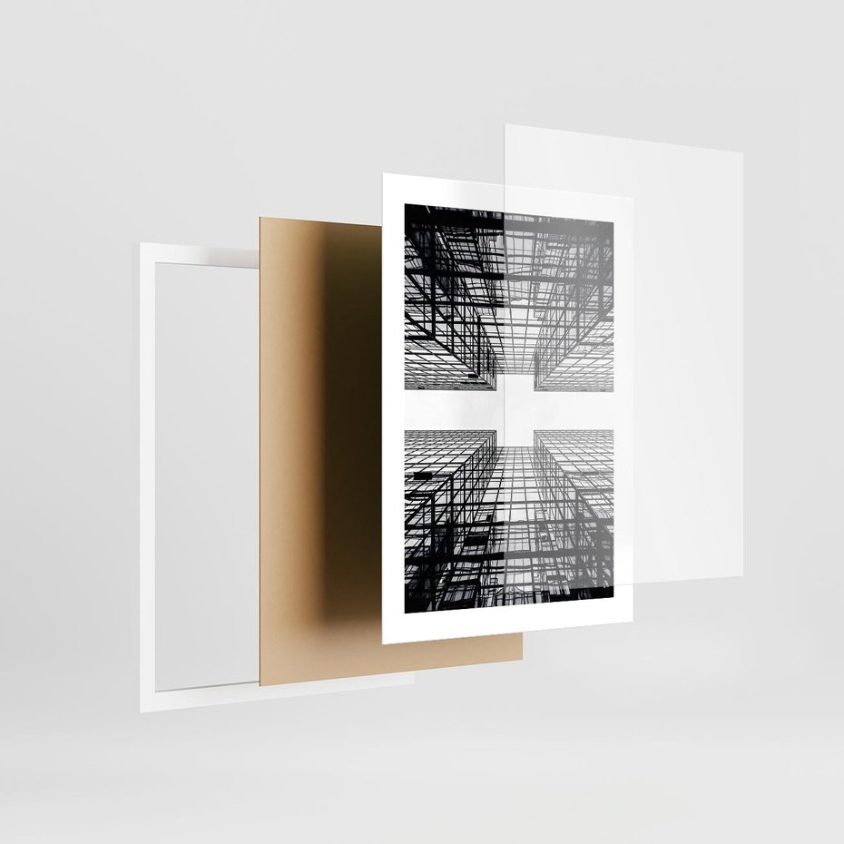 Plakat w ramie 30x40 - Czar i Wielkość - wieżowce, architektura - rama biała