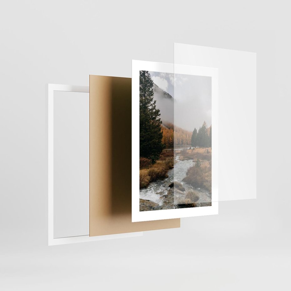 Plakat w ramie 30x40 - W Górskiej Dolinie - artystyczna fotografia, las - rama biała