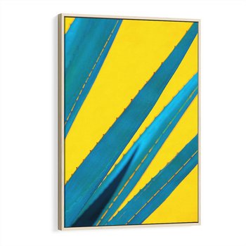 Obraz w ramie 80x120 - Świeżość Natury - aloes, liście - rama drewno
