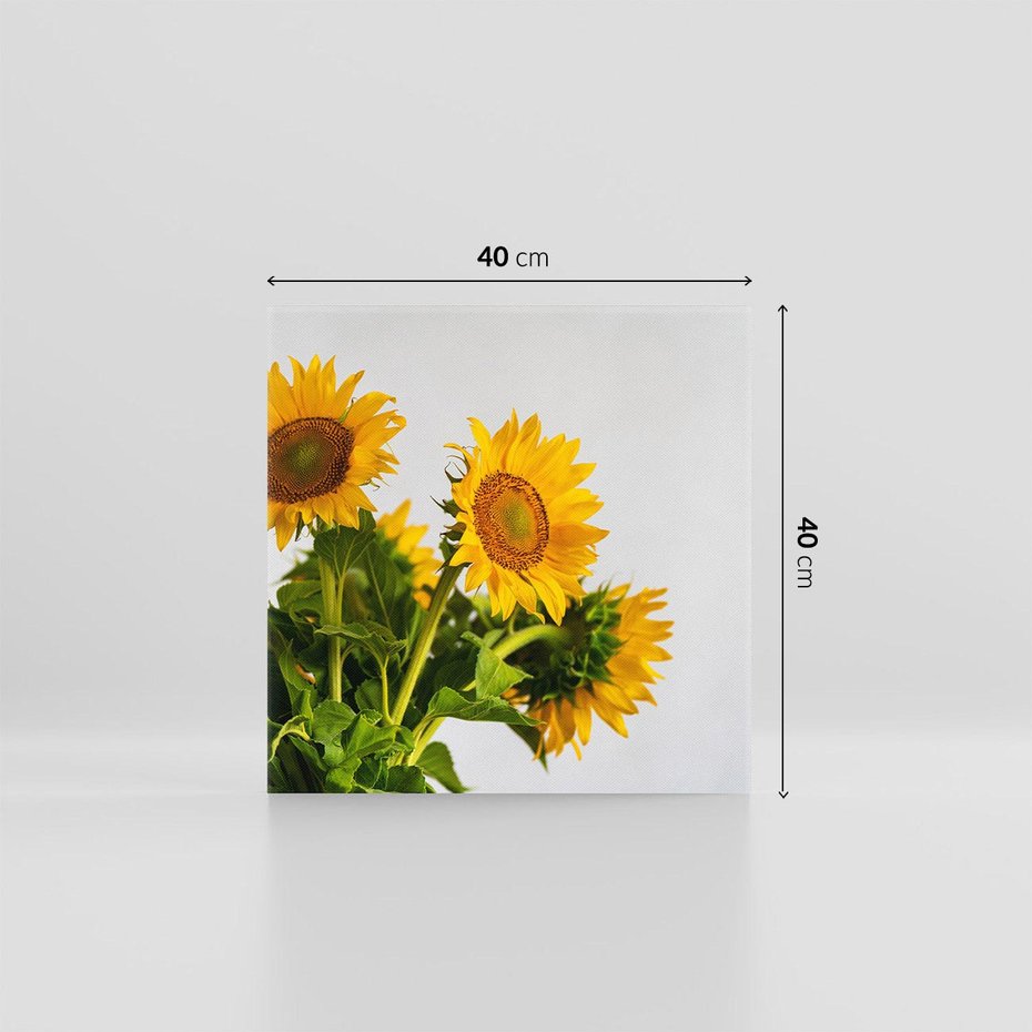 Obraz na płótnie 40x40 - Słoneczna Radość - fotografia, żółte słoneczniki