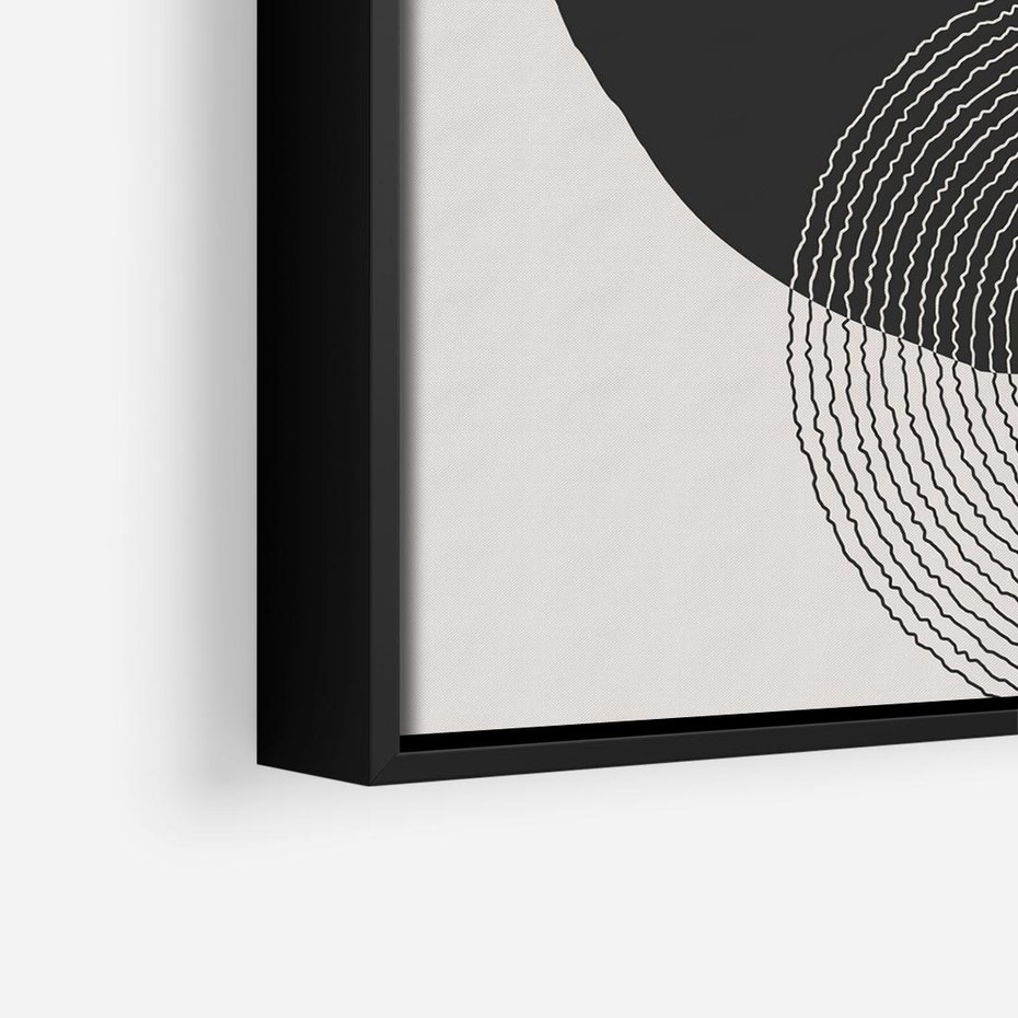Obraz w ramie 50x50 - Migotliwa Opowieść - abstrakcyjna kompozycja, okręgi - rama czarna