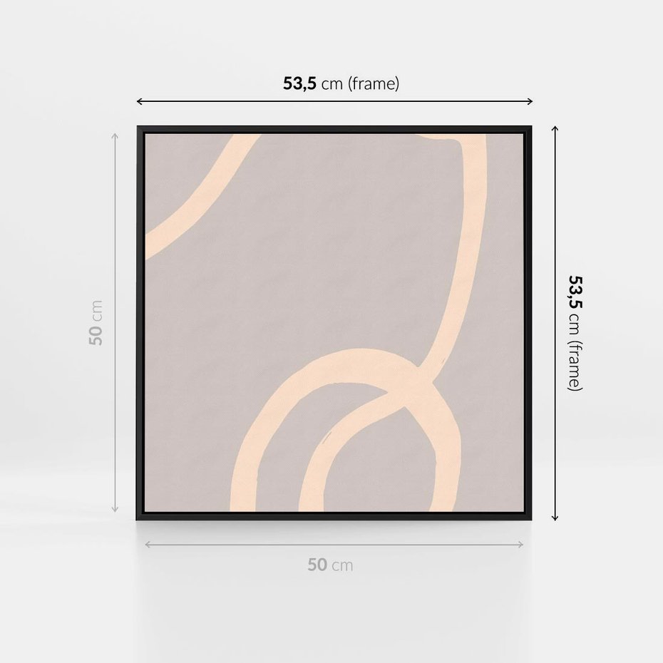 Obraz w ramie 50x50 - Wystylizowana Rewolucja - minimalistyczny obraz, nowoczesny - rama czarna