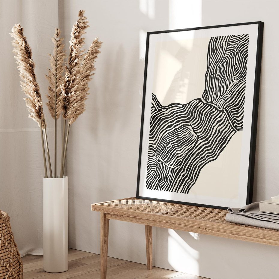 Plakat w ramie 50x70 - Podróżne Impresje - boho plakat, rycina - rama czarna