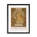 Plakat w ramie 50x70 - Mucha: Reprodukcja i Typografia na Plakacie - reprodukcja, alfons mucha - rama czarna