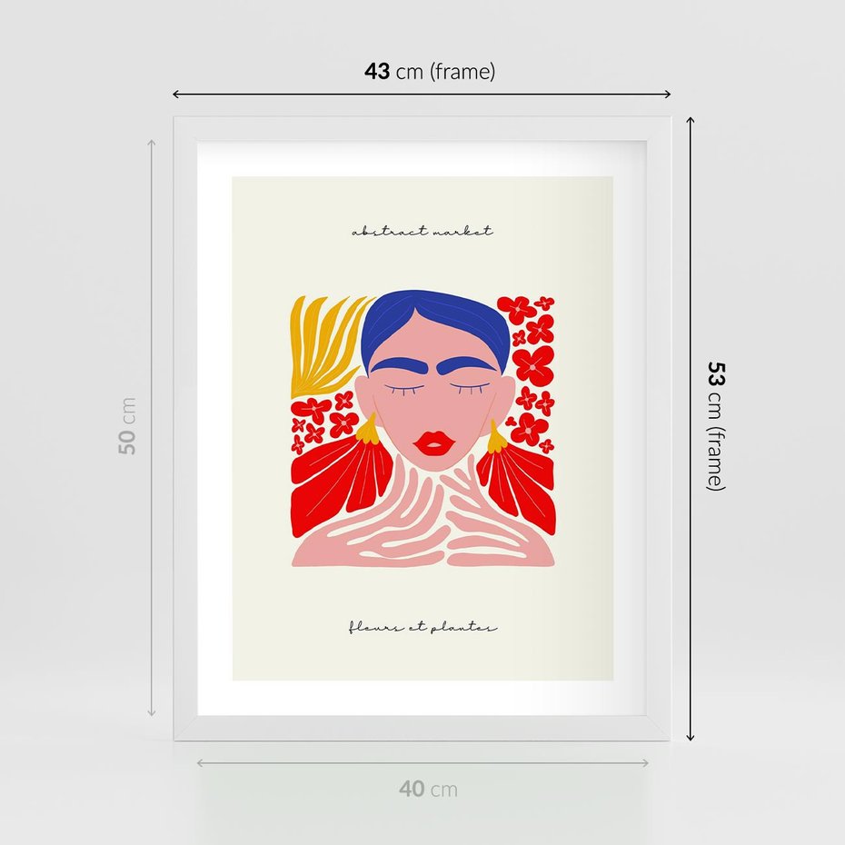 Plakat w ramie 40x50 - Bezgraniczne Rytmy - kobieta, sztuka abstrakcyjna - rama biała