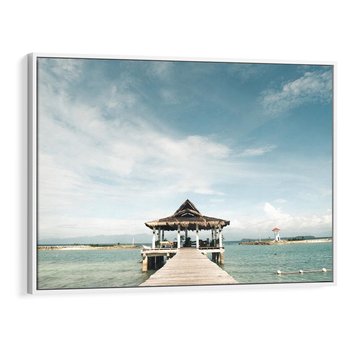 Obraz w ramie 70x50 - Magia Morza i Piękno Plaży - Hawaje, morze - rama biała