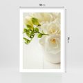 Plakat bez ramy 50x70 - Subtelność białych frezji - frezja, białe