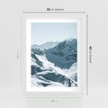 Plakat w ramie 30x40 - Surowość Gór - górskie szczyty, śnieg - rama biała