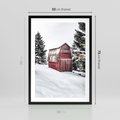 Plakat w ramie 50x70 - Domek w Śnieżnych Górach - domek, góry - rama czarna