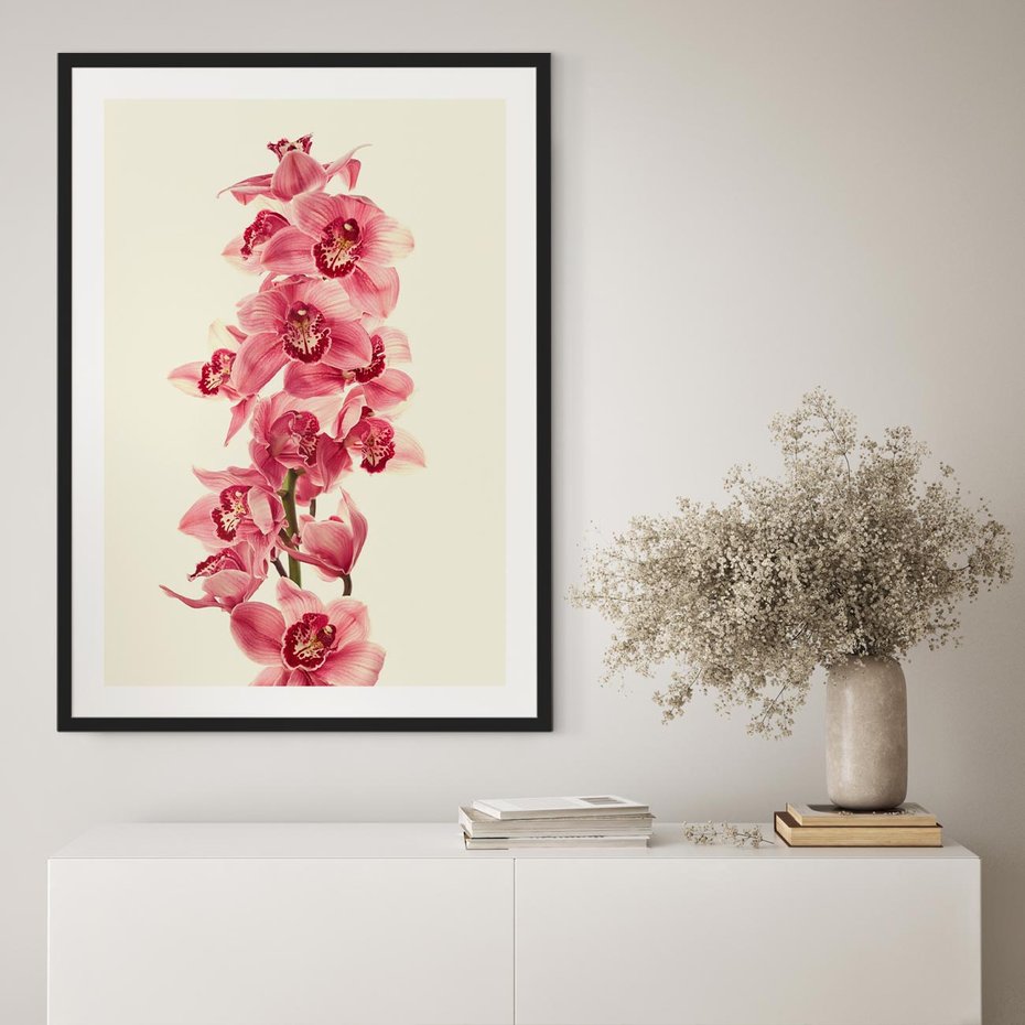 Plakat w ramie 30x40 - Orchidea w spa - relaks - orchidea, spa - rama czarna