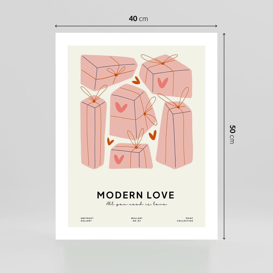 Plakat bez ramy 40x50 - Nowoczesna Miłość - nowoczesna grafika, pastelowe kolory