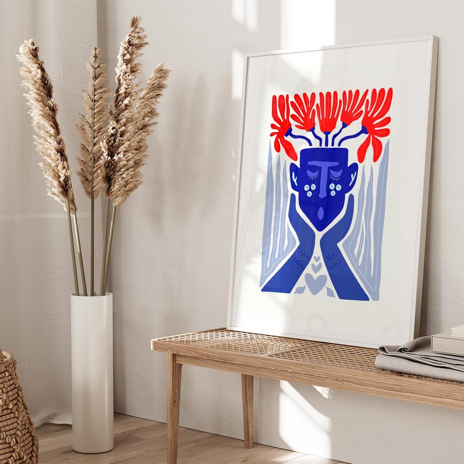 Plakat bez ramy 30x40 - Nowoczesne Wcielenie Boho - etniczna maska, boho styl