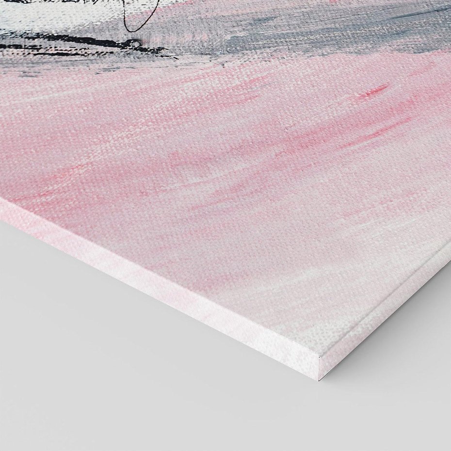 Obraz na płótnie 120x80 - Kontrastujący Ruch Emocji - abstrakcyjne pasy farby, kolory róż szary czarny