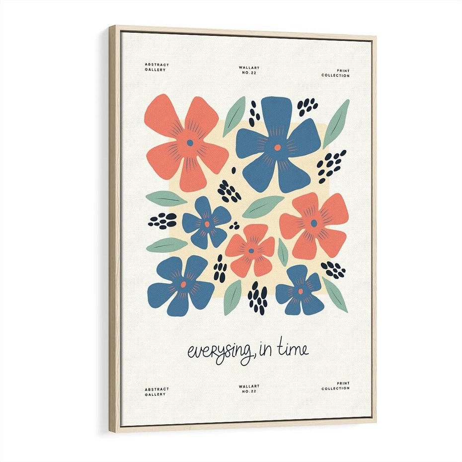 Obraz w ramie 70x100 - Kształtując Marzenia - kwiaty, nowoczesna abstrakcja - rama drewno