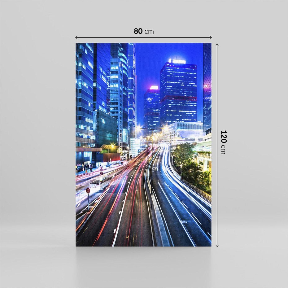Obraz na płótnie 80x120 - Nocne Światła Miasta - noc, miasto