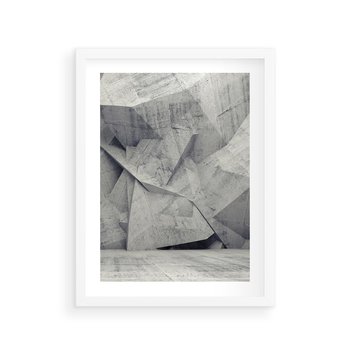Plakat w ramie 50x70 - Architektura w trójwymiarowym wymiarze - architektura, 3D - rama biała