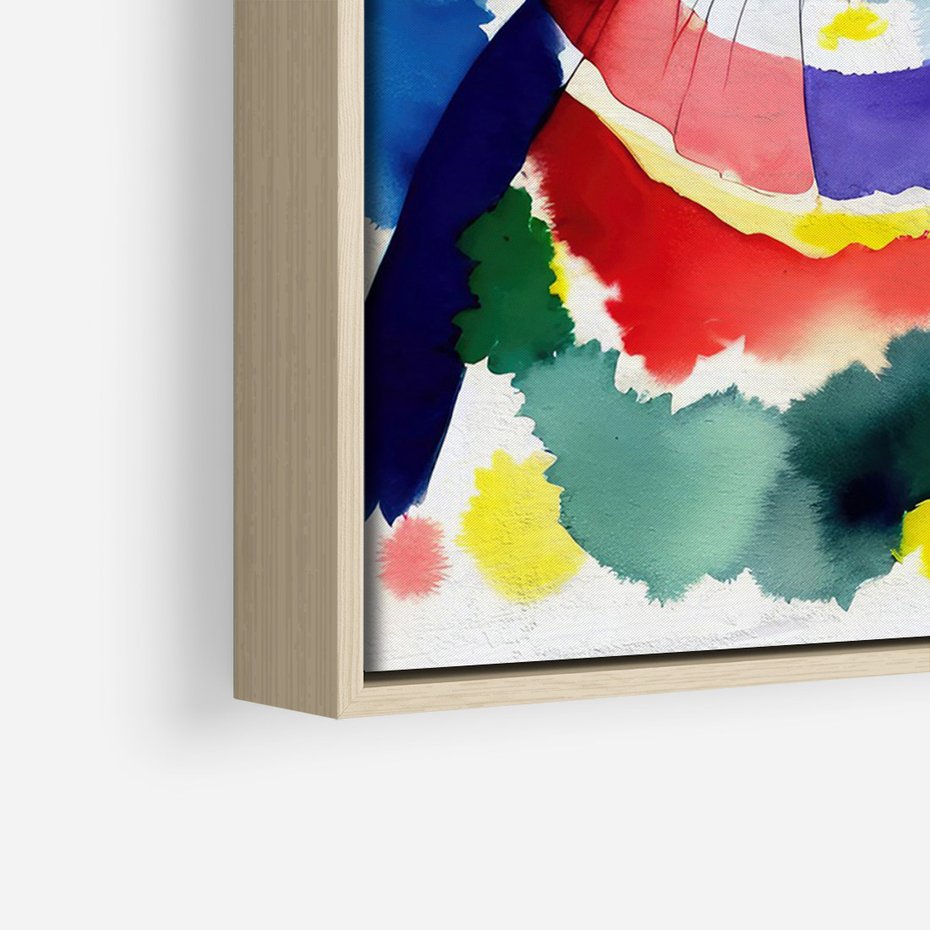 Obraz w ramie 80x120 - Koci Przyjaciel - abstrakcyjny obraz, akwarela - rama drewno