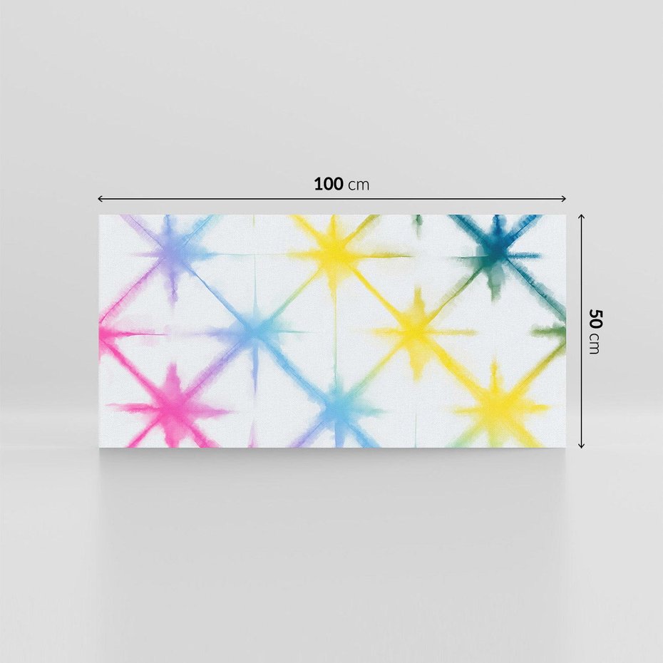 Obraz na płótnie 100x50 - Wibracje podświadomego hałasu - tęczowe kolorowe plamy, wybuchy