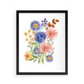 Plakat w ramie 40x50 - Migocące Widoki Kwiatów - akwarelowe polne kwiaty, minimalistyczny plakat - rama czarna
