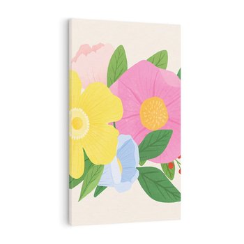 Obraz na płótnie 70x100 - Kwiatowy Uśmiech - kwiaty, akwarela