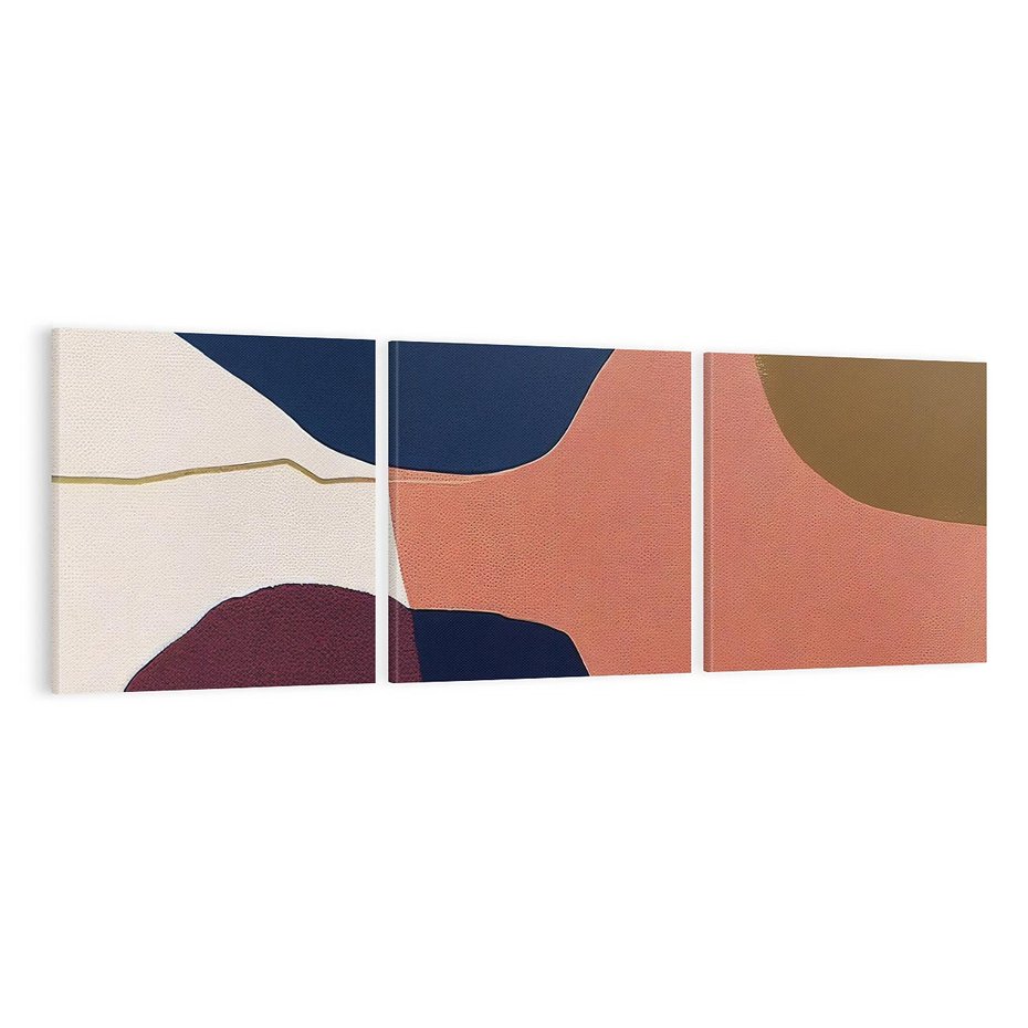 Obraz na płótnie 120x40 - Abstrakt Marsala - nieregularne plamy, kształty