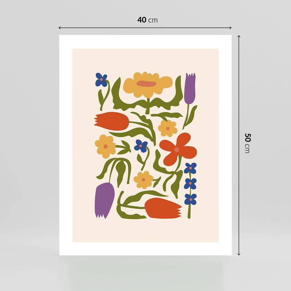 Plakat bez ramy 40x50 - Minimalistyczna Harmonia - kwiaty, sztuka nowoczesna