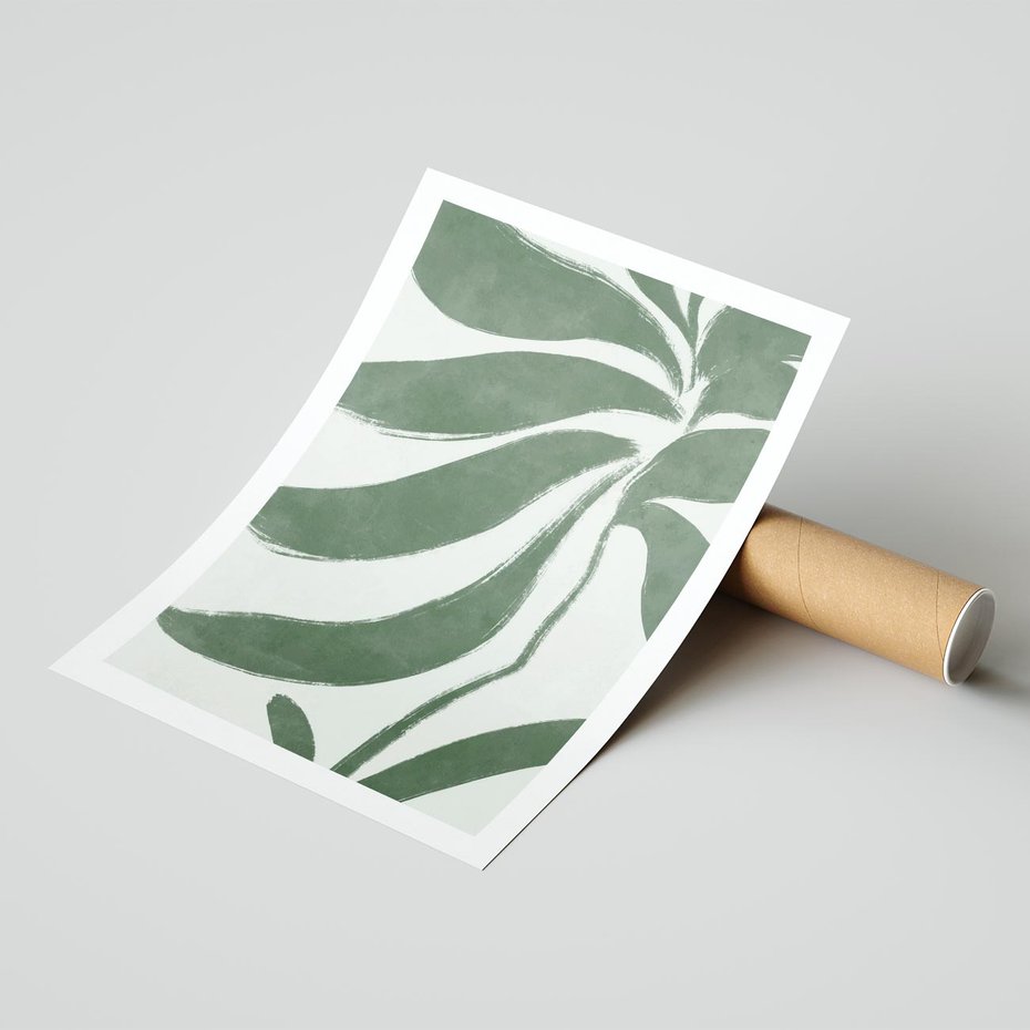 Plakat bez ramy 21x30 - Zieleń Wewnętrznego Spokoju - zielony plakat, roślinne inspiracje