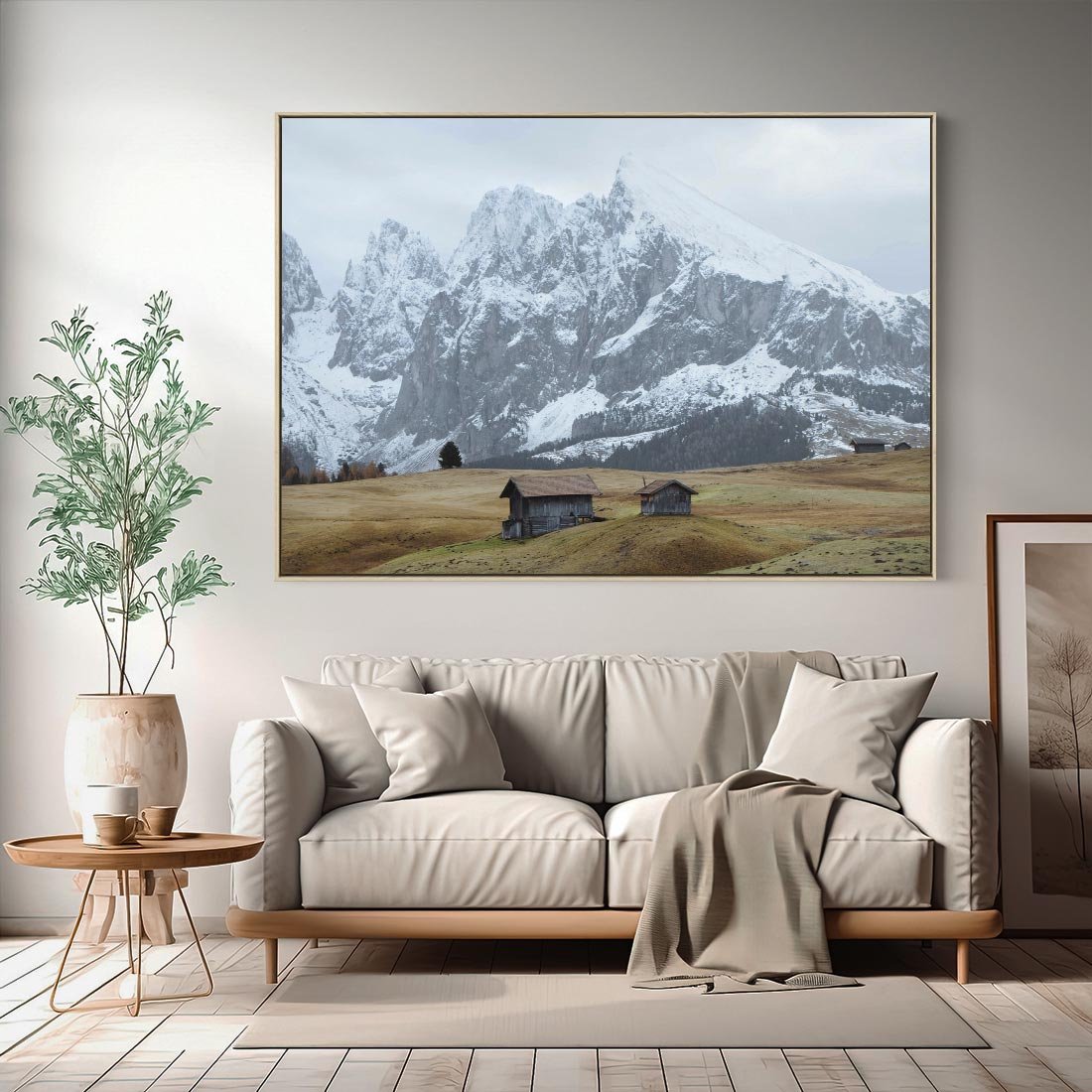 Obraz w ramie 70x50 - Odkryj Ich Urok - góry, skandynawia - rama drewno