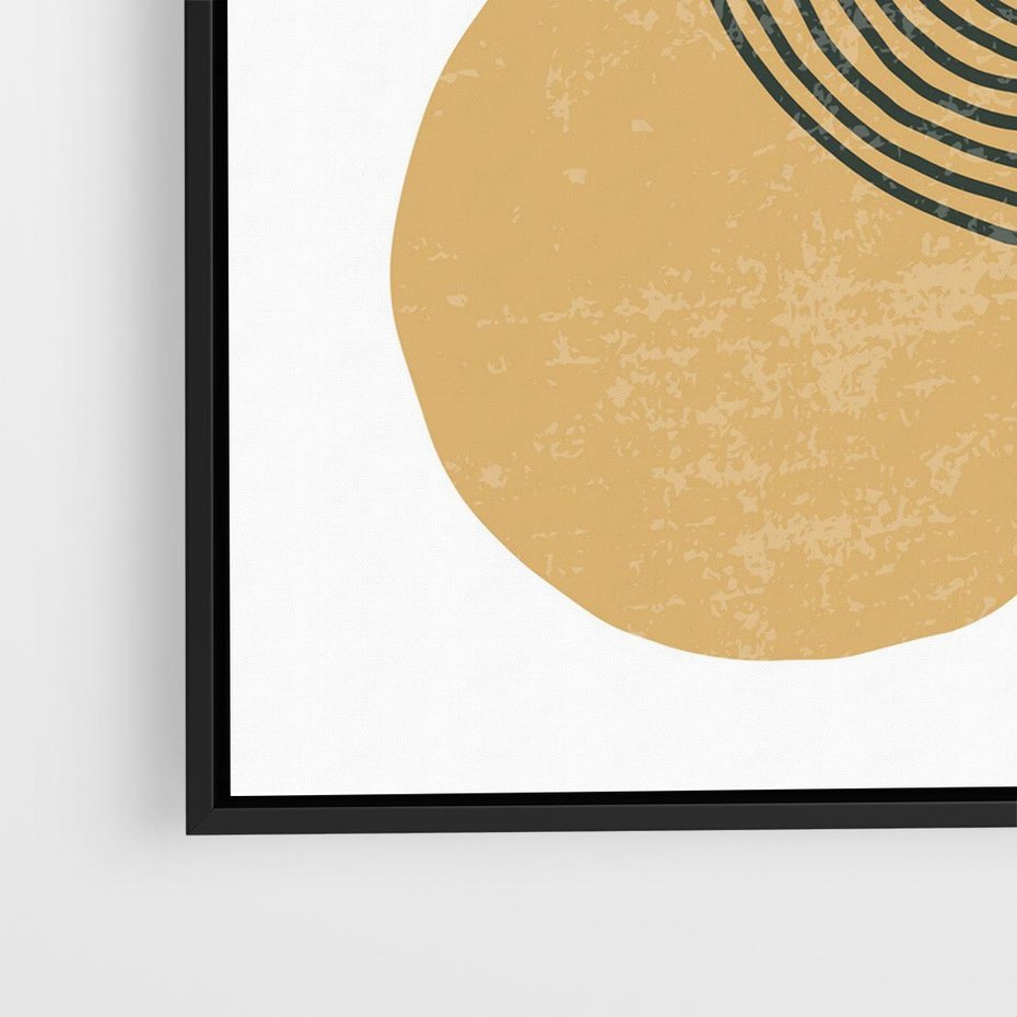 Obraz w ramie 50x50 - Wewnętrzne Formy - koła okręgi, abstrakcyjna nowoczesna sztuka - rama czarna