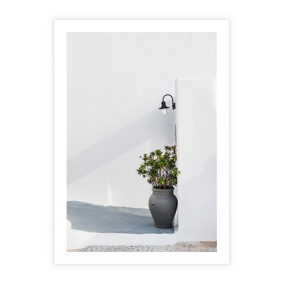 Plakat bez ramy 50x70 - Błękitne wybrzeże - Santorini, Grecja