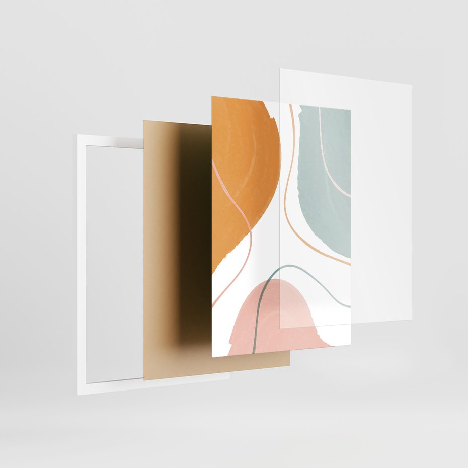 Zestaw obrazy w ramie 30x40 galeria - Nowoczesne, grafiki, abstrakcja, pastele - rama biała