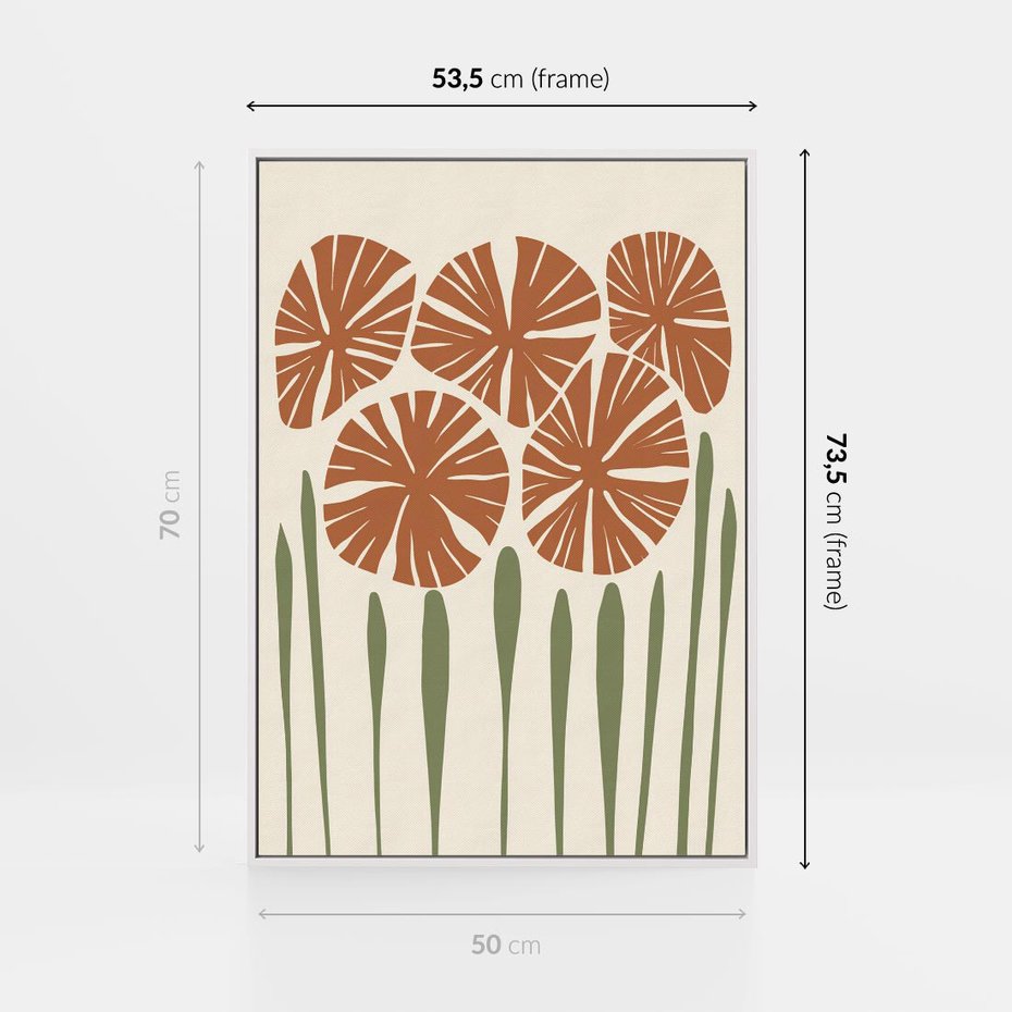 Obraz w ramie 50x70 - Akwarelowe Echa Przyrody - kwiaty, nowoczesny plakat - rama biała