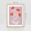 Plakat w ramie 30x40 - Migotliwe Widzenie Kwiatów - nowoczesny plakat, roślinne motywy - rama drewno