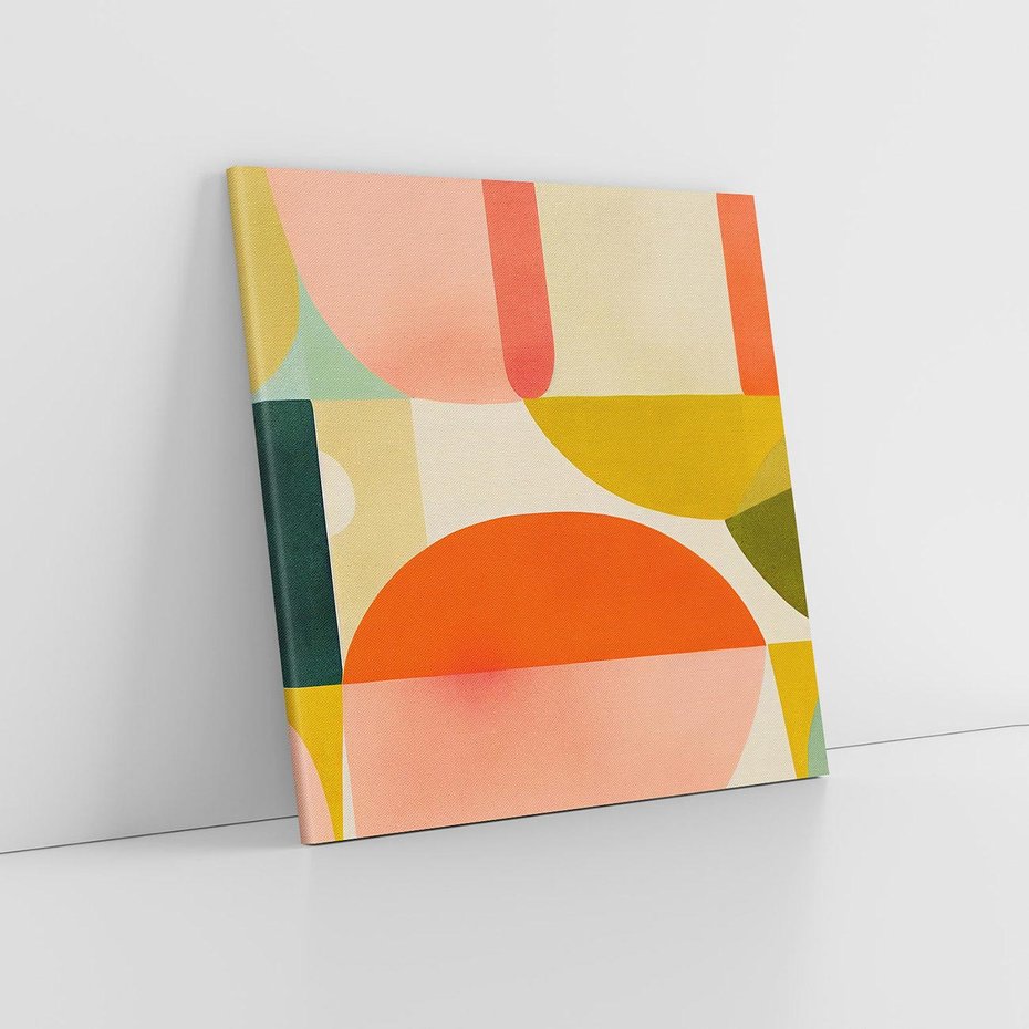 Obraz na płótnie 80x80 - Eklektyczne Oblicza - geometryczne kolorowe kształty, eksplozja kolorów