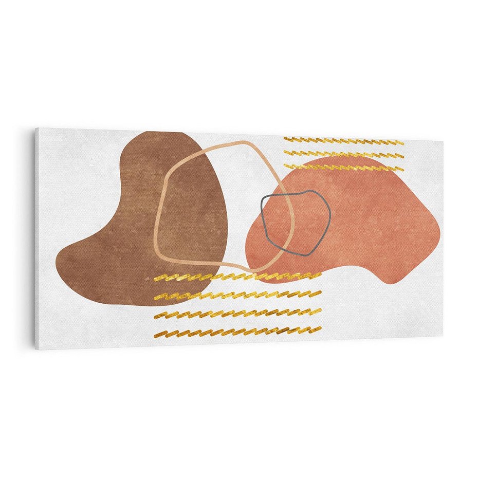 Obraz na płótnie 100x50 - Odbicie światła serca - abstrakcyjne rozlane plamy, boho styl