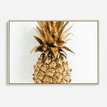 Obraz w ramie 100x70 - Ekskluzywny Akcent - złoty, ananas - rama drewno