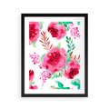 Plakat w ramie 40x50 - Delikatna Akwarela - kwiaty, akwarela - rama czarna