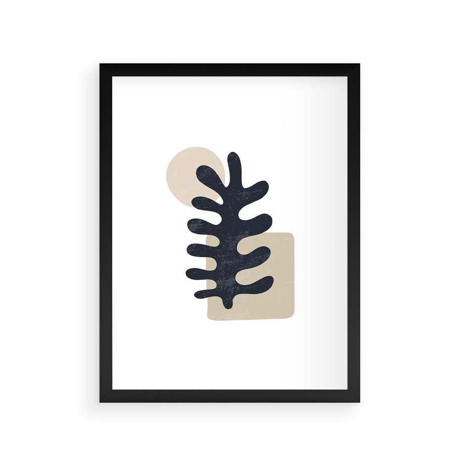 Plakat w ramie 30x40 - Opowieść Przenikających Energii - inspiracja mattise, abstrakcja - rama czarna