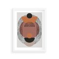 Plakat w ramie 30x40 - Abstrakcja w Odcieniach Brązu i Beżu - geometria, abstrakcyjna grafika - rama biała