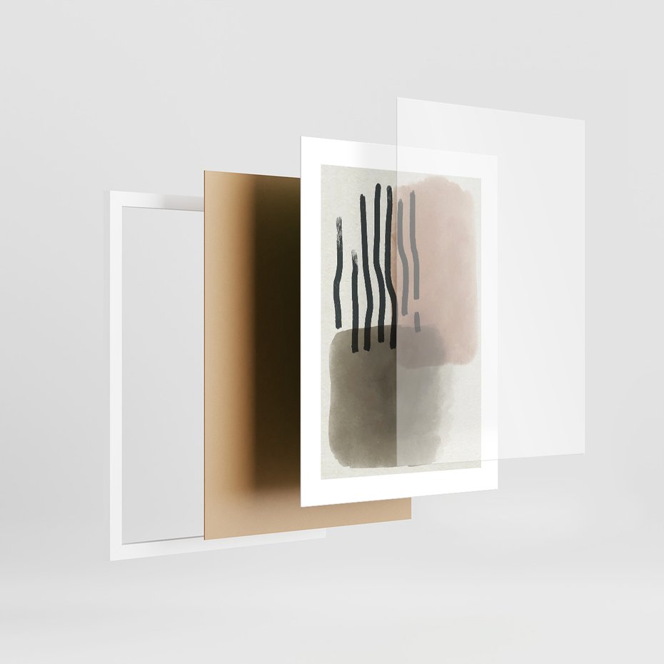 Zestaw obrazy w ramie 30x40 galeria - Abstrakcyjna, akwarela, nowoczesna - rama biała