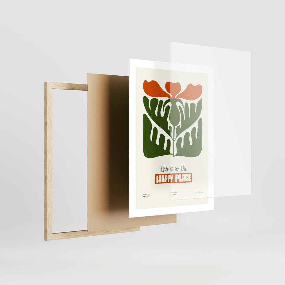 Plakat w ramie 50x70 - Rozkwitająca Gra - kwiaty, nowoczesny plakat - rama drewno