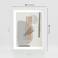 Plakat w ramie 40x50 - Nowoczesna Abstrakcja: Delikatne Beże - abstrakcja, nowoczesna sztuka - rama biała