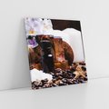Obraz na płótnie 70x70 - Kawa i kwiaty w SPA - kawa, kwiat
