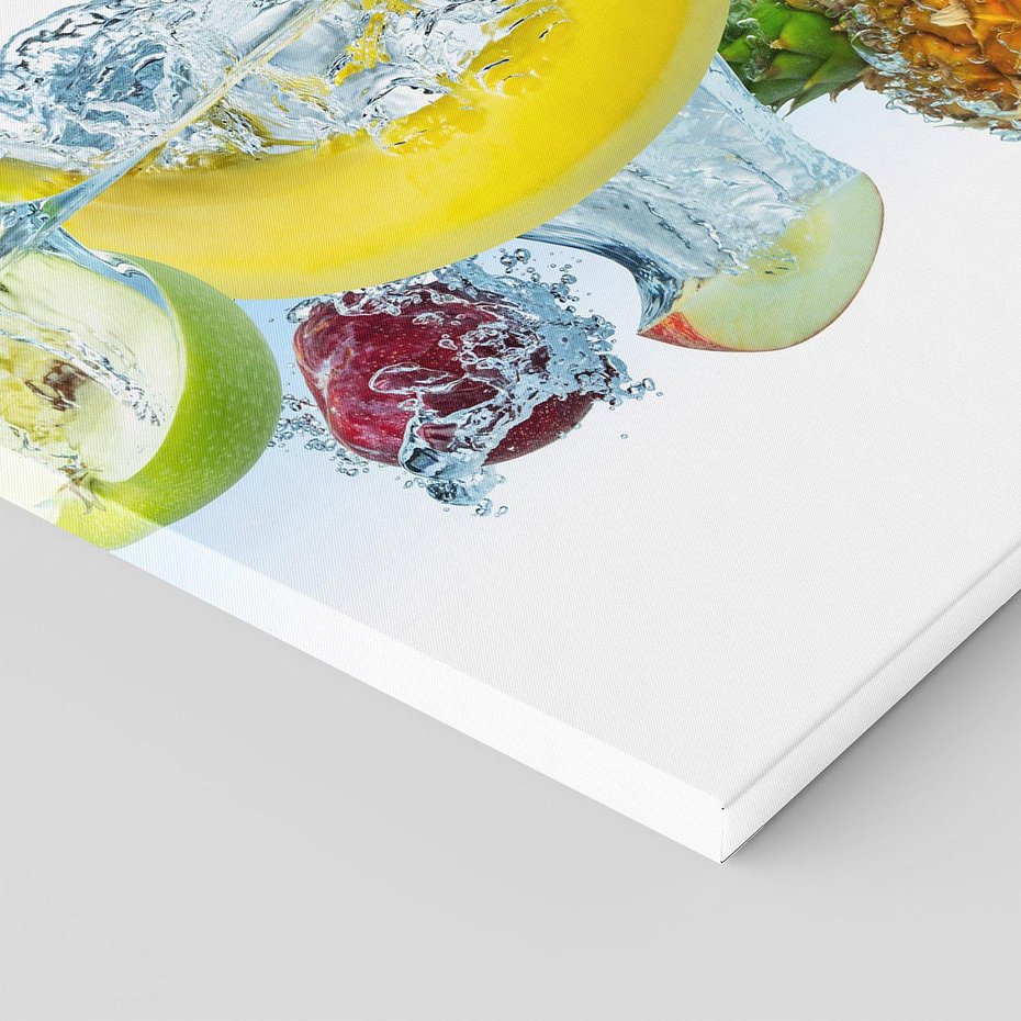 Obraz na płótnie 120x80 - Owoce w tropikalnym klimacie - owoce, woda