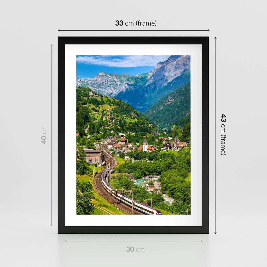 Plakat w ramie 30x40 - Magiczne Horyzonty - pejzaż, perspektywa - rama czarna